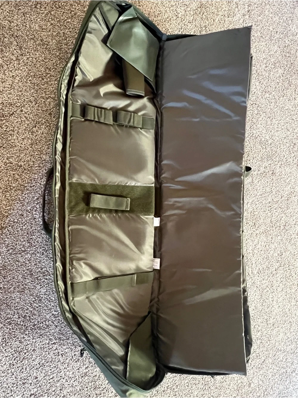Tactical Olive Green Rifle Case with Pouches with back pack straps MOLLE webbing